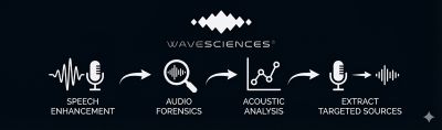 WAVE SCIENCES Acoustical Focus&trade; is a user-friendly software application for speech enhancement, audio forensics, and acoustic analysis that enables you to extract and clarify targeted sources in any multichannel recording